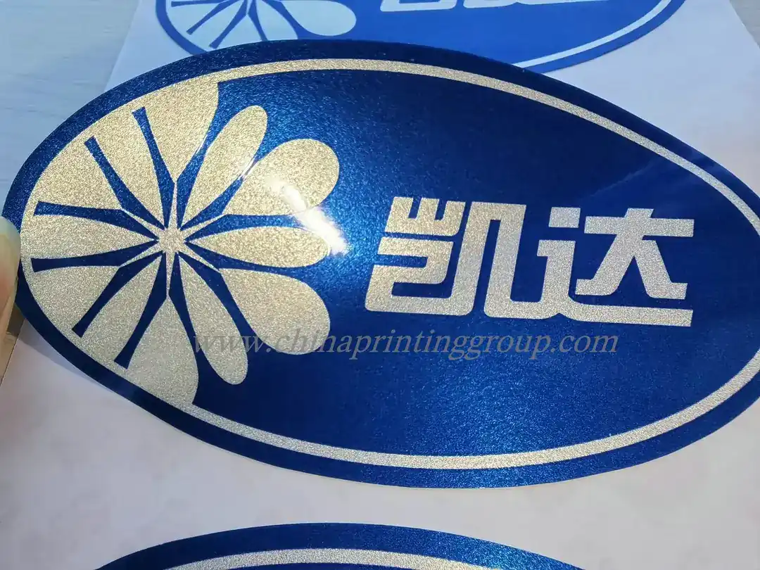 UV printed reflective labels with custom logo artwork