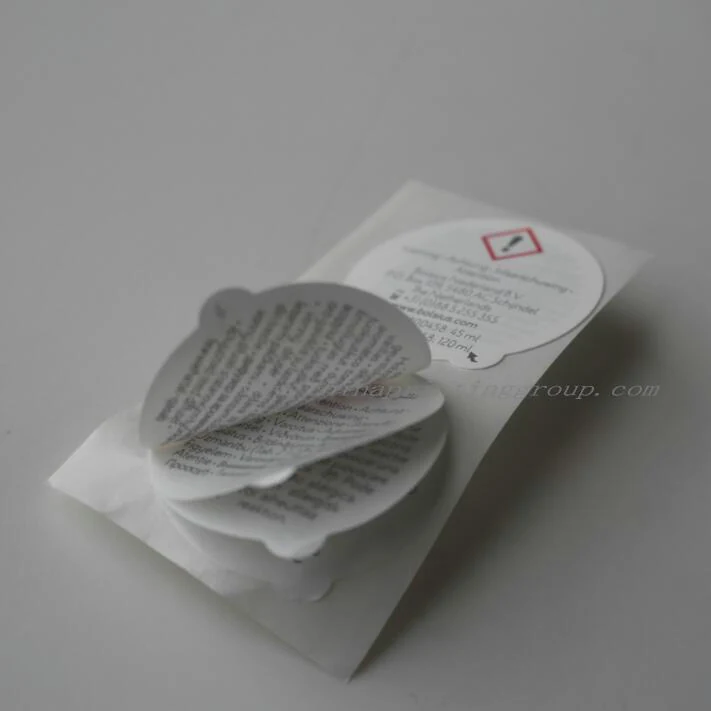 A4 sticker sheet carrying several different label designs