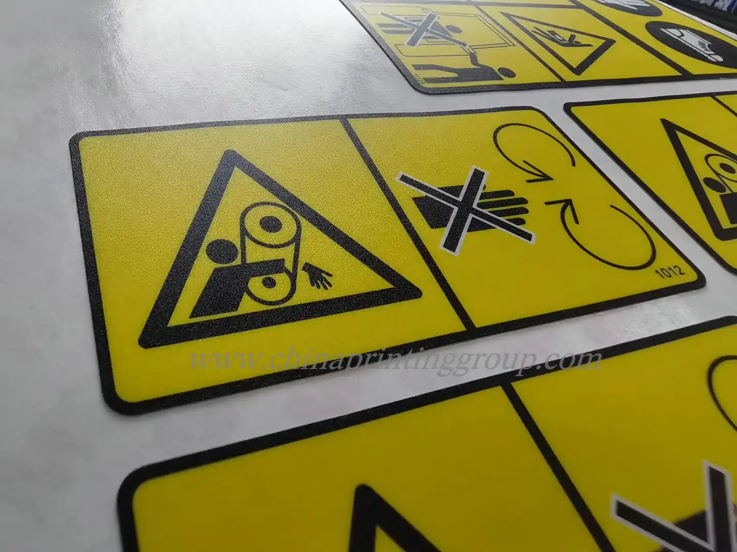 Sheet of die cut frosted surface labels