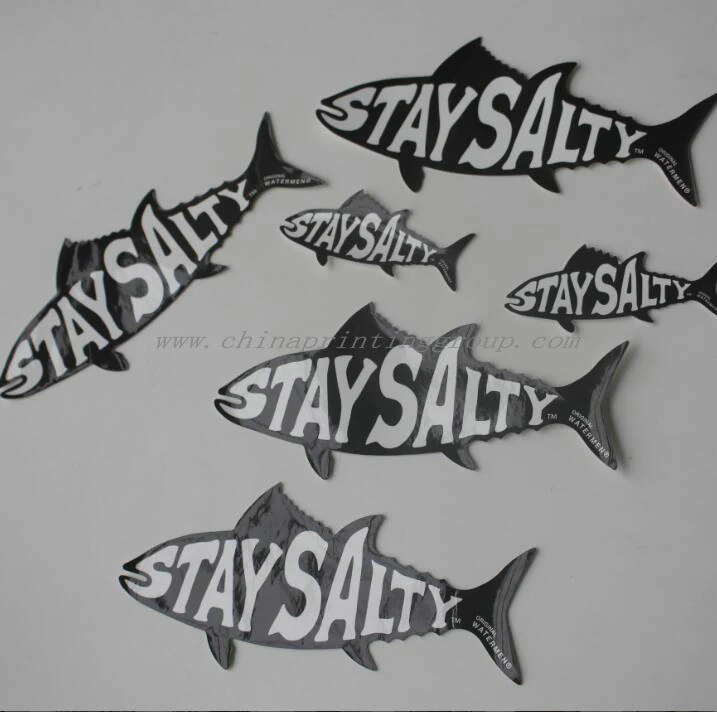 Kraft paper stickers printed with a custom brand design