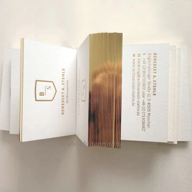 Black card business card with rose gold foil stamping