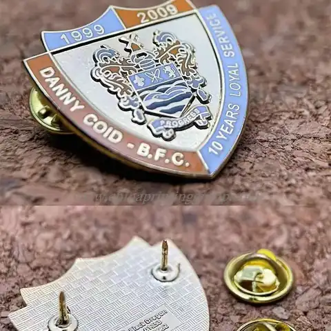 Custom shape metal lapel pins with enamel colour fill