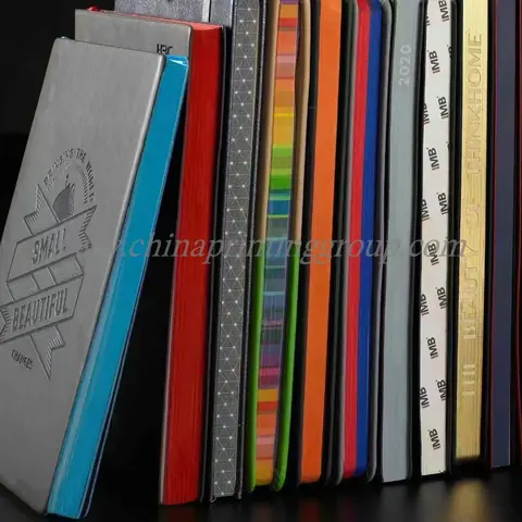 Soft PU leather cover journal with coloured page edges