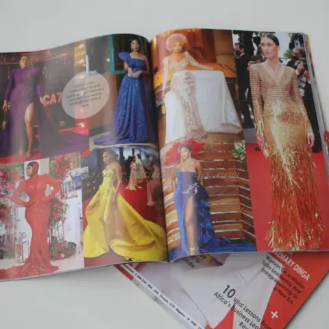 Offset printed fashion magazines stacked with full colour covers