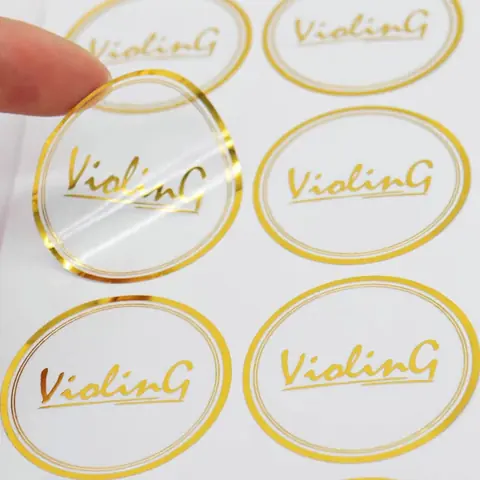 Customised clear sticker printing with self adhesive transparent labels