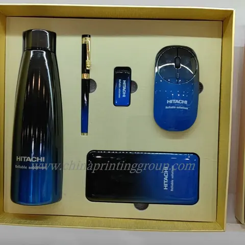 Corporate gift box set with notebook thermal cup and pen