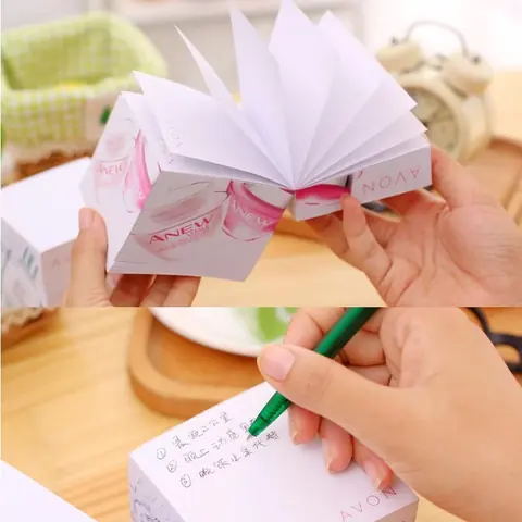 Memo cube notepad brick printed with custom logo on four sides
