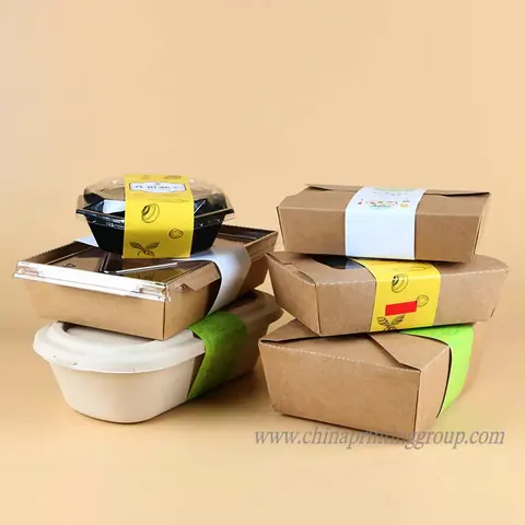 Custom printed paper belly band sleeve wrapped around a gift box