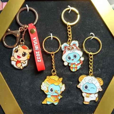 Custom metal keychains with double sided enamel logos