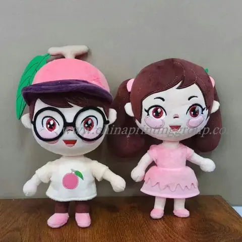 Custom stuffed plush dolls made to a customer character design