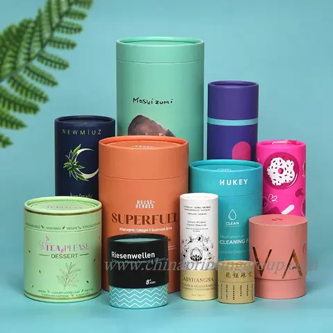 Custom cardboard cylinder tube packaging for loose leaf tea