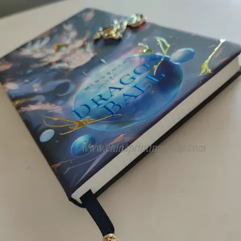 Customised PU leather A5 notebook with gold metal lock closure and branded tag