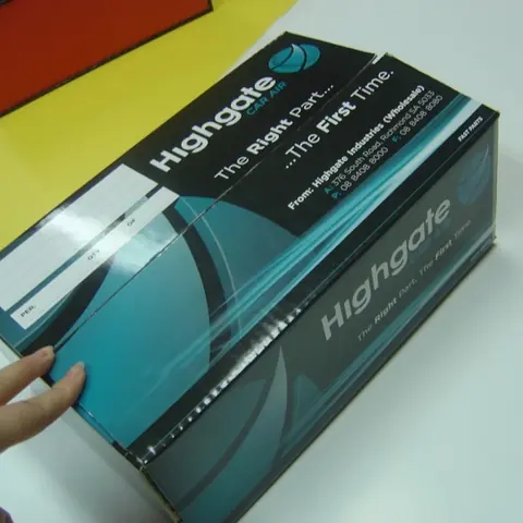 Logo printed customised corrugated shipping box for car parts
