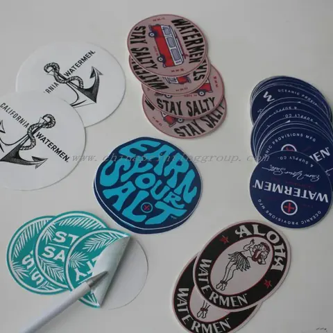 Custom logo stickers printed with UV resistant finish