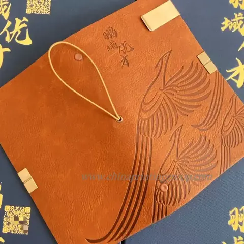 A5 PU leather notebook and pen corporate gift set with debossed logo