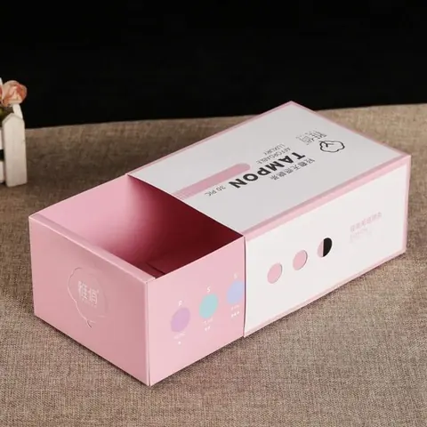 Custom drawer style cardboard gift box with printed ribbon handle
