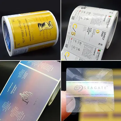 Rolls of custom printed paper stickers in full colour