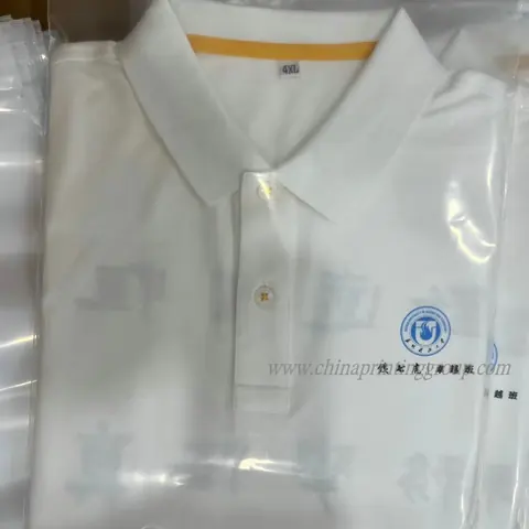 Custom polo shirt with embroidered left chest logo