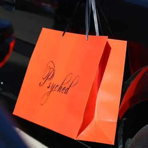 Luxury printed gift bag with gold hot stamped logo