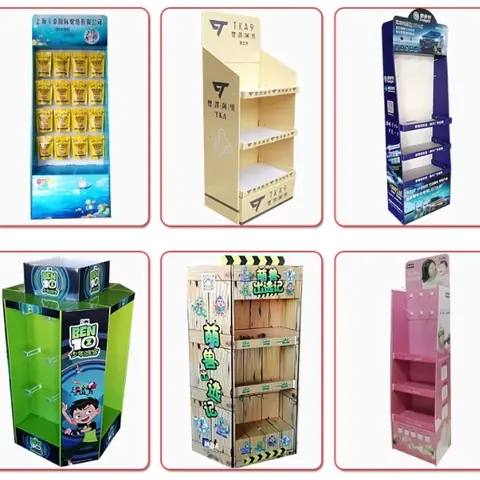 Two layer corrugated cardboard counter display stand printed in full colour