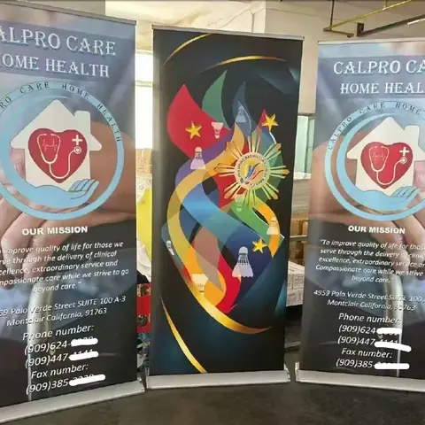 Aluminium retractable roll up banner stand with printed graphic