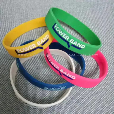 Custom logo silicone bracelets in assorted colours