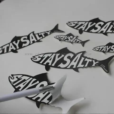 Custom die cut vinyl stickers printed for outdoor use