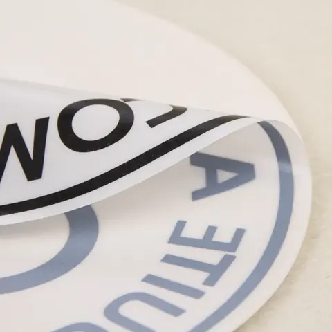 Static cling window sticker with custom printed logo