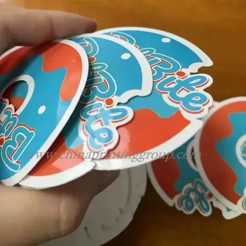 Custom printed vinyl sticker paper decals with front panel overlay design