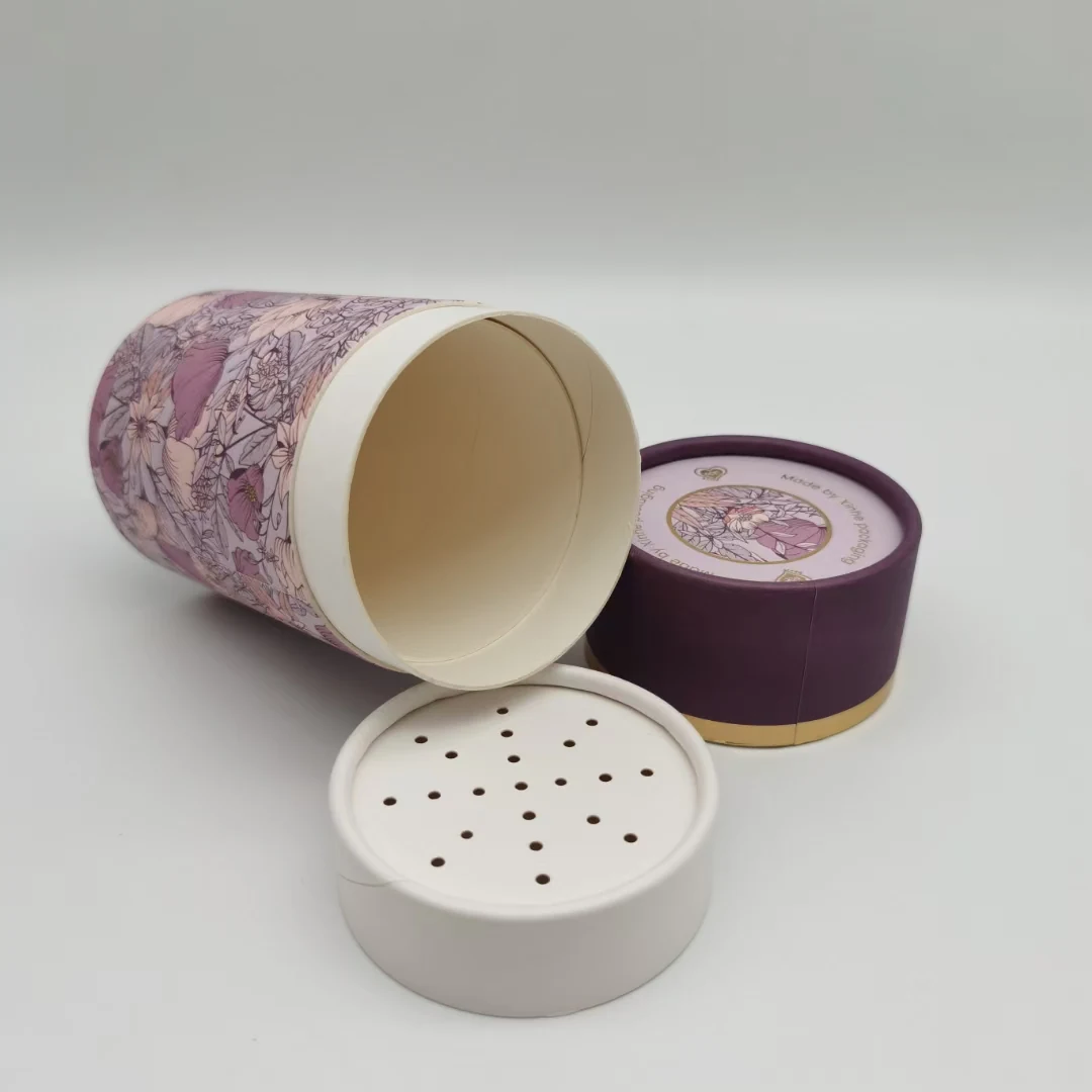 Biodegradable loose powder paper tube in kraft finish