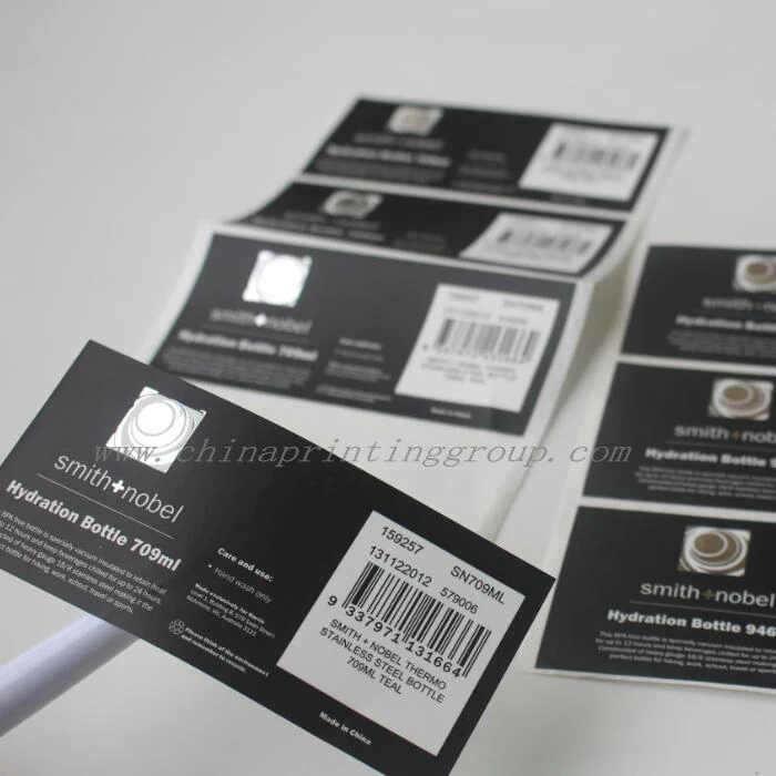 Customised silver stamping vinyl paper stickers with printed logo