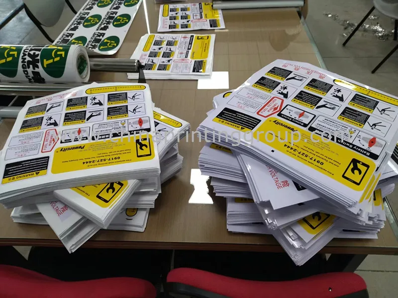 Roll of UV printed reflective vinyl labels ready for application