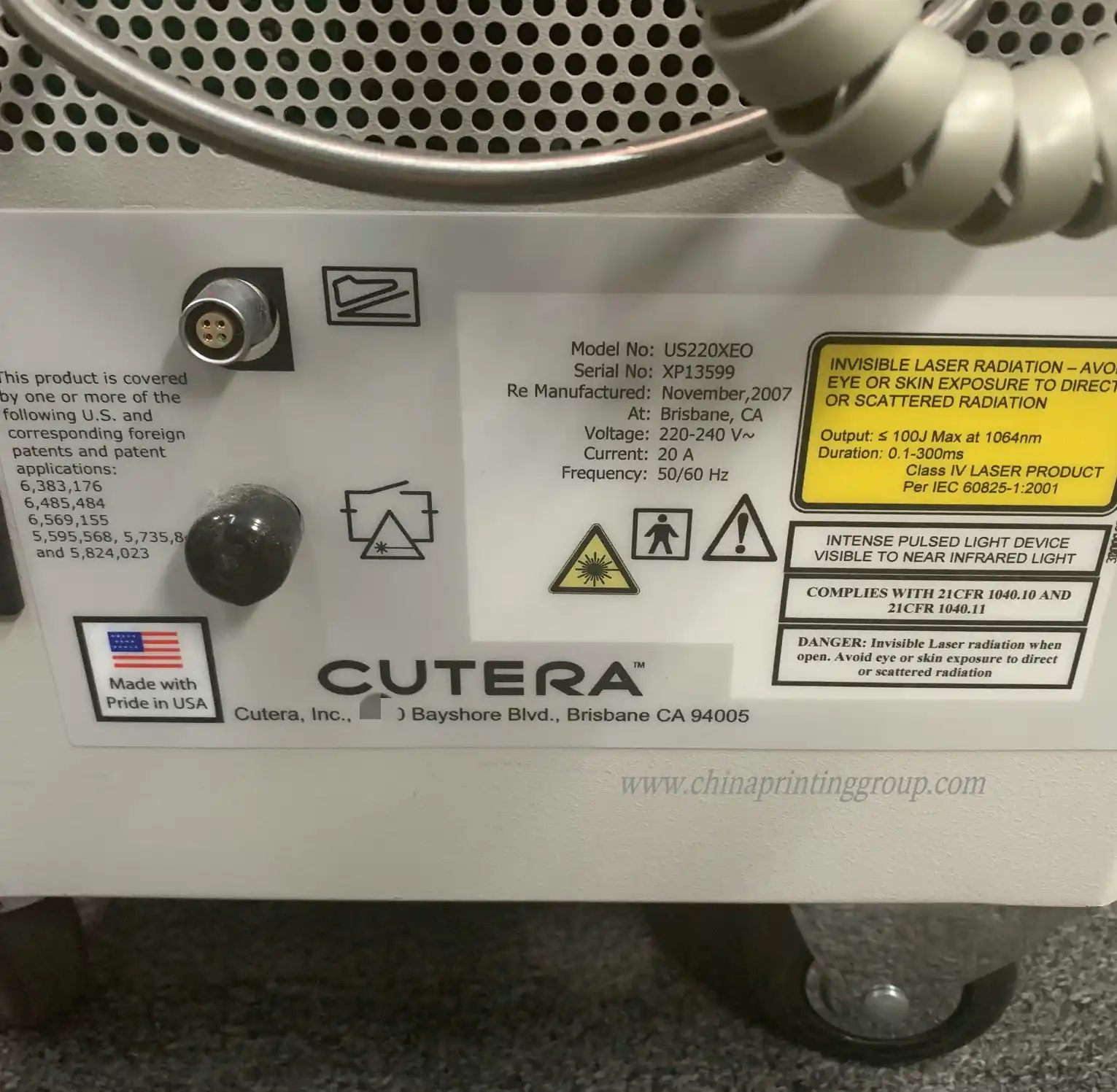Matt silver foil vinyl labels showing printed serial numbers and barcodes