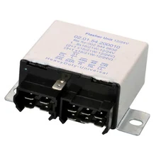 Electronic alarm flasher relay for European trucks, 11-pin, 12V/24V, with original aluminium/alumina finish and black moulded housing