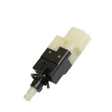 Mechanical brake light switch for Mercedes-Benz 0015456709 with 4-pin socket and black moulded housing, measuring 75 mm x 50 mm x 75 mm