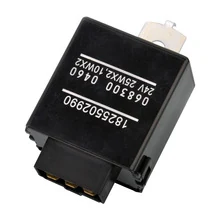 24V 6-pin electronic flasher relay assy 1-82550-299-0 with black moulded housing and flat blade terminals