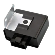 24V 6-pin electronic flasher unit 25390-00890 with black moulded housing and flat blade terminals