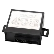 24V 16-pin electronic flasher relay assy 5010415051 with black moulded housing and flat blade terminals