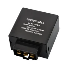 24V 6-pin electronic flasher unit for ISUZU 1-83470-062-0 with black moulded housing and flat blade terminals
