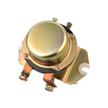 Gold-colored round electronic component with metal mounting tabs and screw terminals.