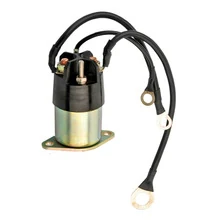 24V 100A starter relay for BOSCH 0333006025 with zinc-plated or white-plated finish, mounted on a black base with flat blade terminals