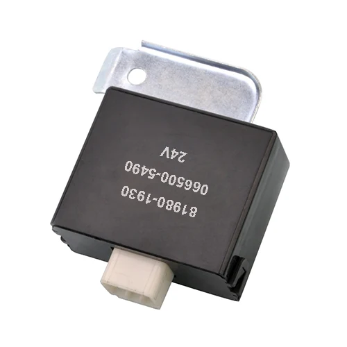 24V 6-pin electronic flasher relay assy HINO 81980-1930 with black moulded housing and flat blade terminals