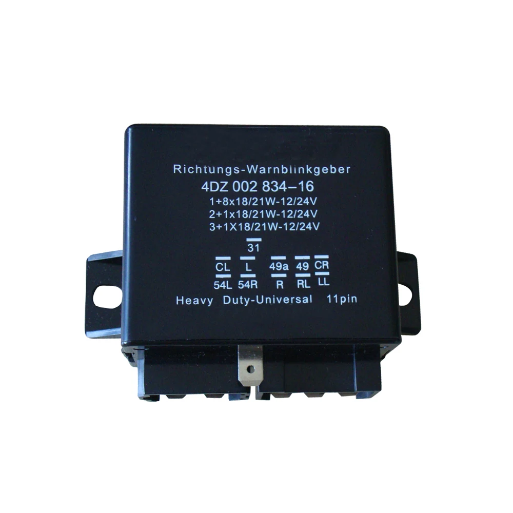 6-pin electronic alarm flasher relay for Mercedes-Benz 0025447132 with aluminium housing and flat blade terminals