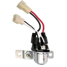 12V 100A MITSUBISHI starter relay MD337886 with black moulded housing and 10 flat blade terminals