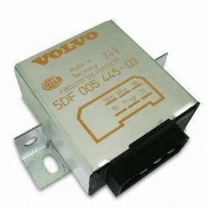 24V 6-pin electronic relay flasher unit for VOLVO 1614268 with black moulded housing and flat blade terminals
