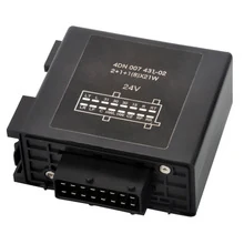 24V 16-pin electronic flasher unit for SCANIA 1401789 with black moulded housing and flat blade terminals