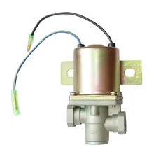 24V solenoid valve VF173 VI173 for ISUZU truck with black plastic housing and threaded mounting ports