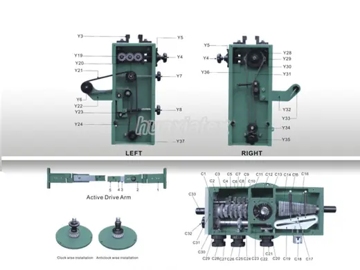 Take Down Device Accessories for Circular Knitting Machines (Item 8) for circular knitting machines