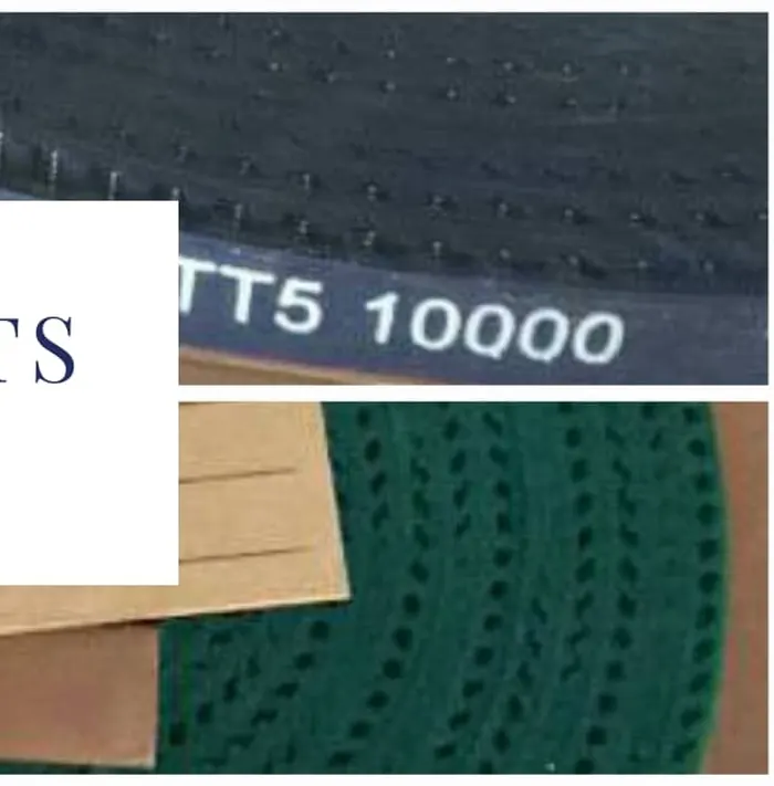 Coiled TT5 timing belts in their shipping cartons