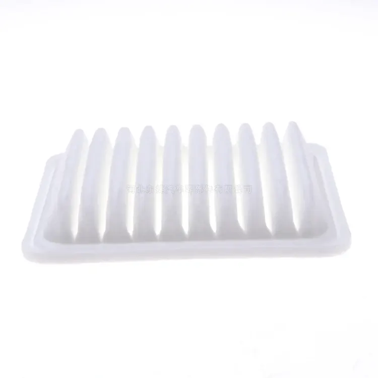 17801-14010 pleated air filter for Japanese cars, front view showing pleated paper element and plastic housing